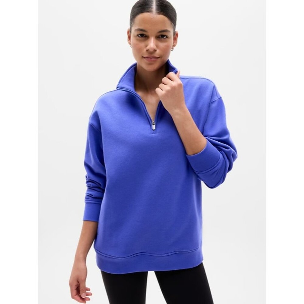 New Athleta XS Forever Fleece 1/4 Zip Sweatshirt Borealis Purple X-Small
